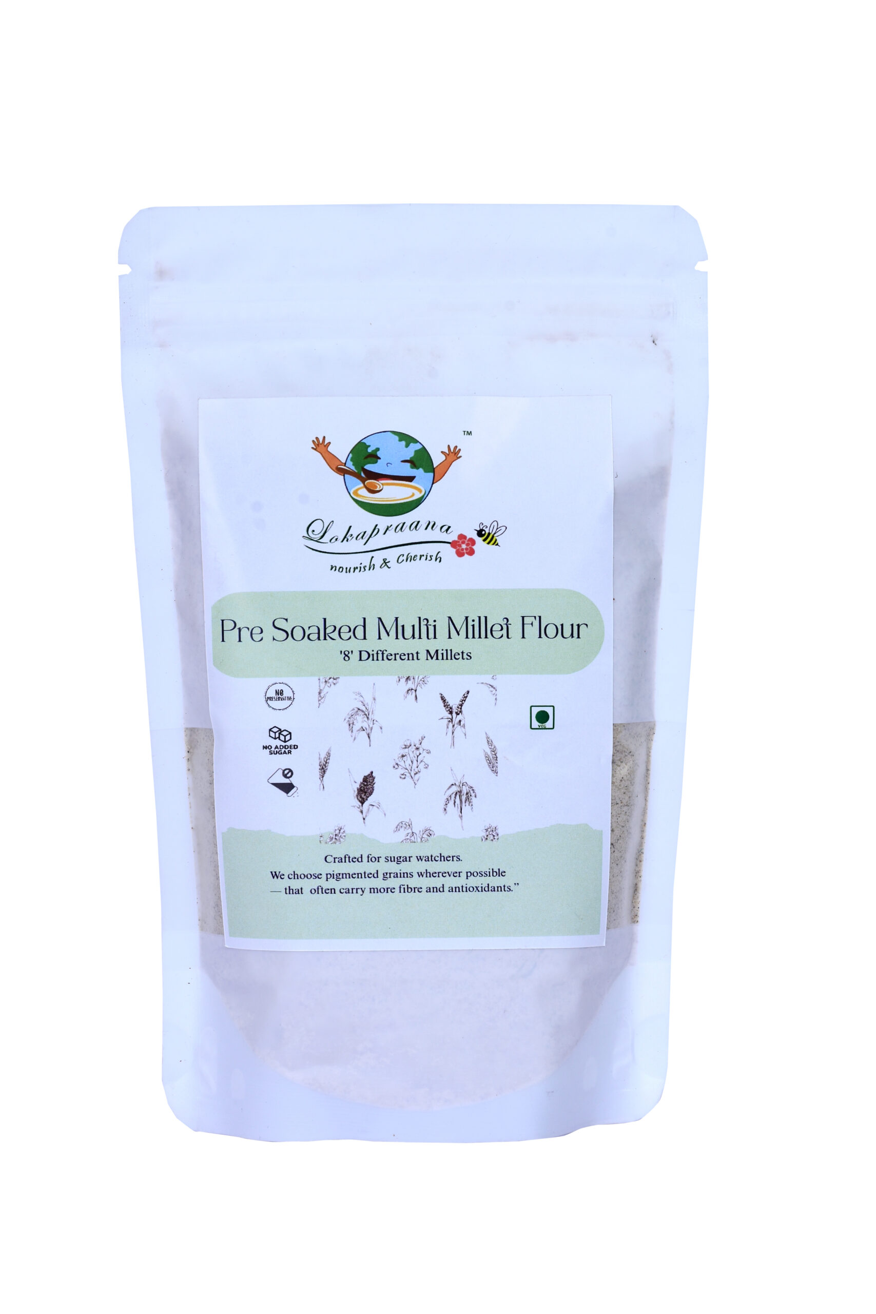 Pre soaked multipurpose millet flour