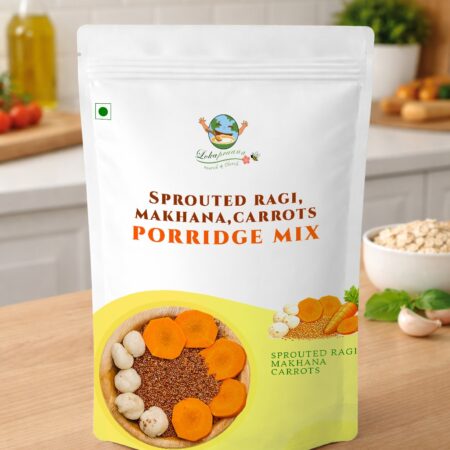 Sprouted ragi makhana carrots porridge mix